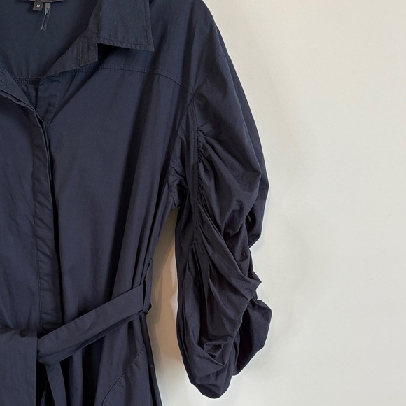 Gracia Navy Long Sleeve Midi Dress with Belt - Picture 3 of 13